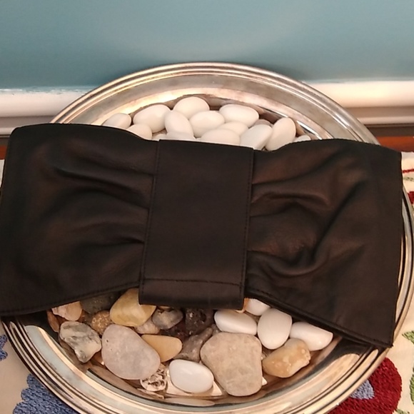 BCBG black leather clutch - Picture 2 of 3